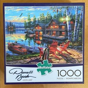 Buffalo David Bitton Loon Lake Puzzle with Red and Blue Hues